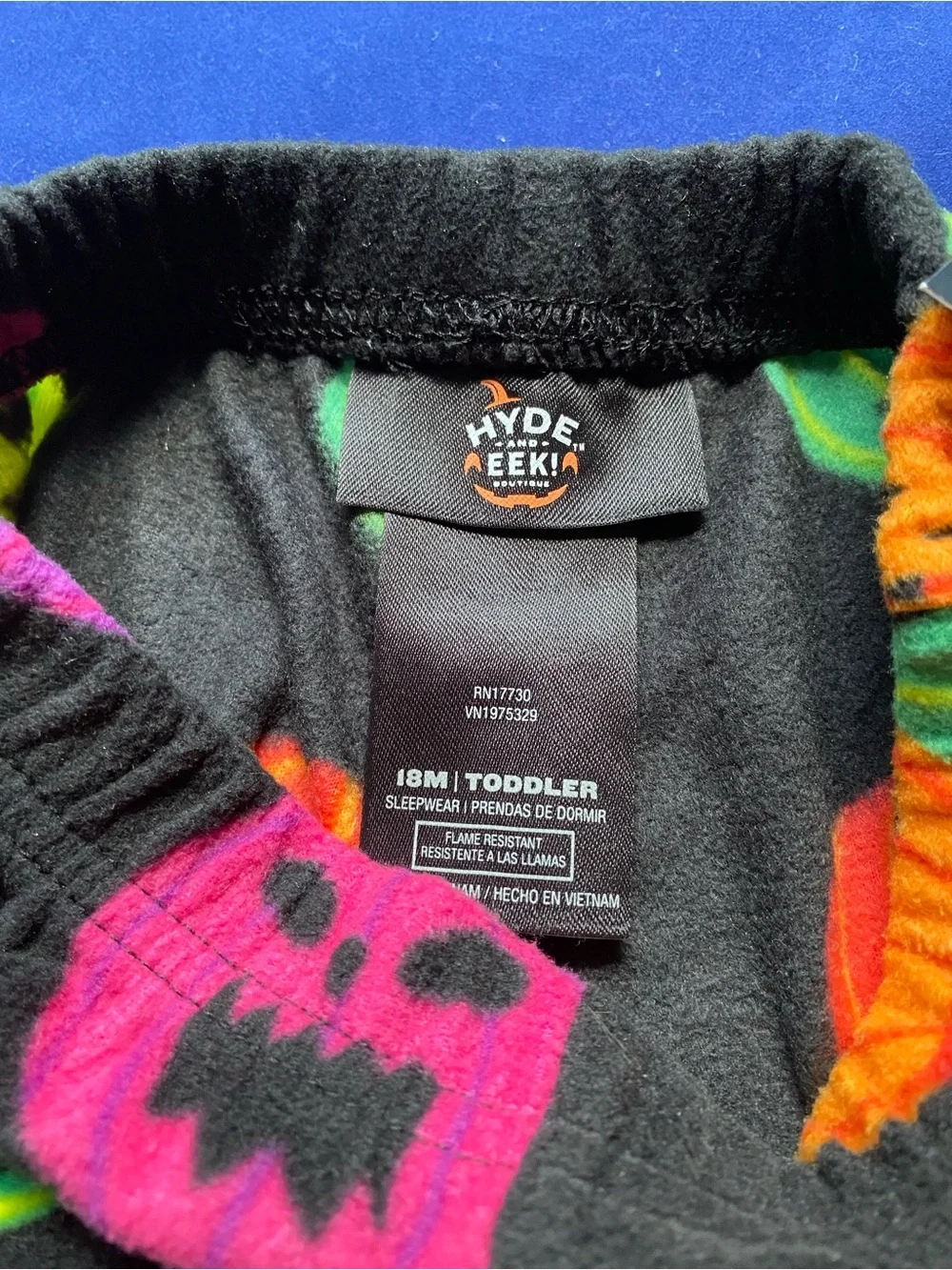 New Halloween Hyde & Eek! Black Fleece Pumpkin 18M Pajama Pants